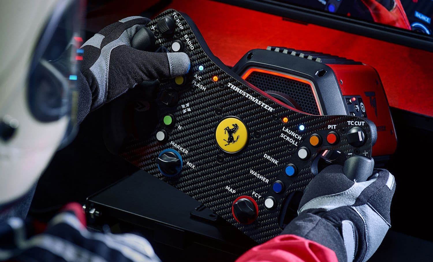 Racing Add-on Thrustmaster 488 Ferrari GT3 Add-on - Volante esportivo em couro inspirado na Ferrari 488 GT3 (Imagem 6)