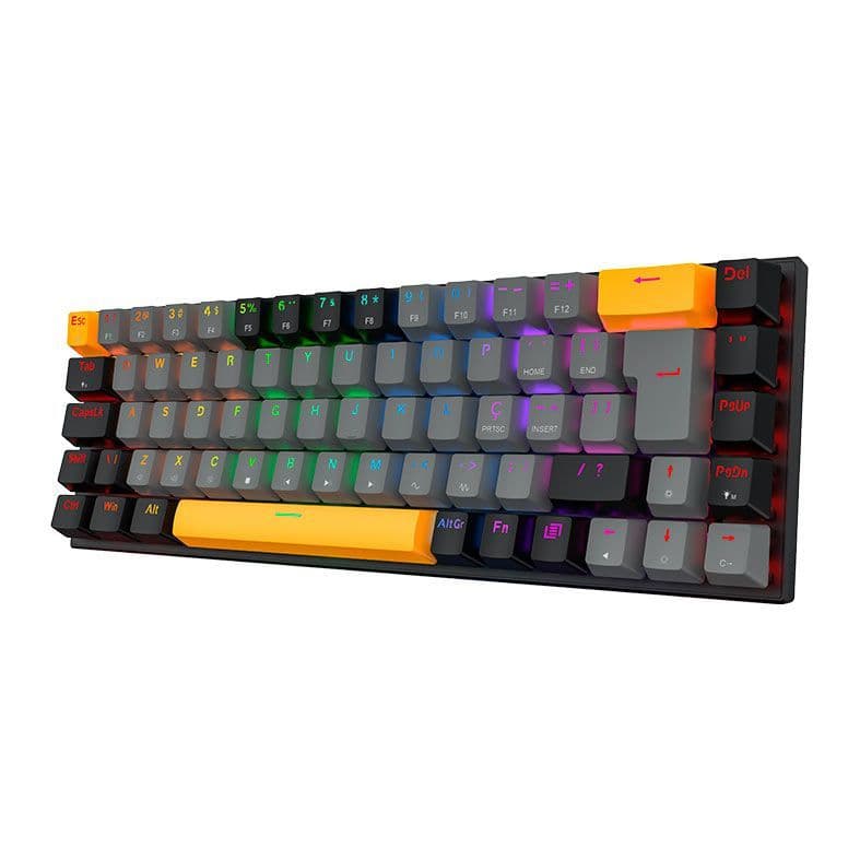 Teclado Mecânico Gamer Machenike K500-B68 Switch Red RGB 68% Gray — imagem 1