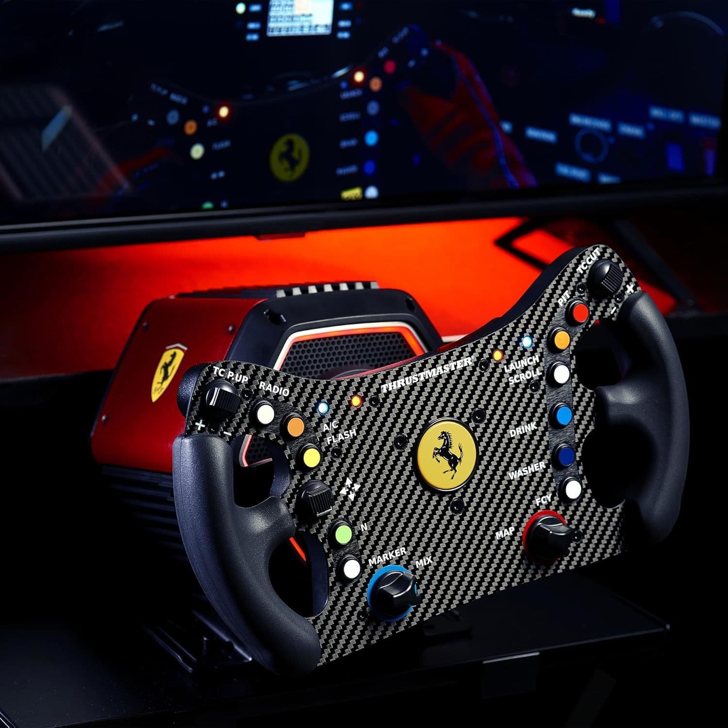 Racing Add-on Thrustmaster 488 Ferrari GT3 Add-on - Volante esportivo em couro inspirado na Ferrari 488 GT3 (Imagem 2)