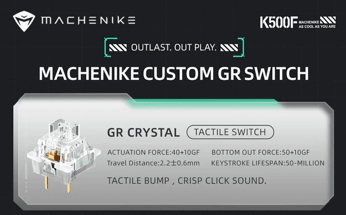 Teclado Mecânico Gamer Machenike K500F-B81 - Crystal - Switch GR Crystal Tactil - 81 Teclas (75% Compacto)- Hot-Swap - RGB - Wired (USB-C) (Imagem 4)