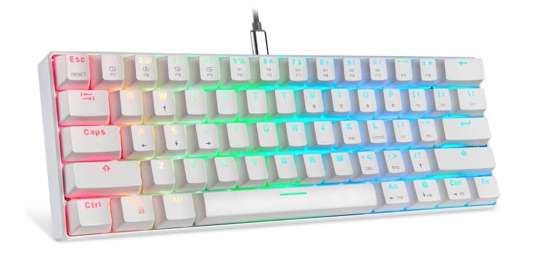 Motospeed CK61 - Branco, Switch Blue - ABNT2 - RGB (Imagem 3)
