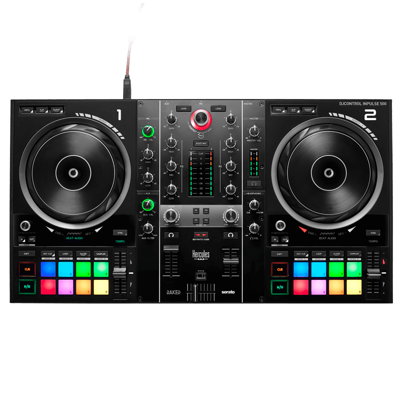 Controladora de DJ Hercules, DJ Control Inpulse 500 - Serato DJ Lite, 16 pads, interface de áudio - Preto (Imagem 1)