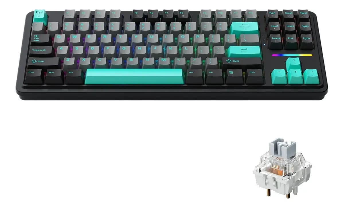 Teclado Mecânico Gamer Machenike KG87 RGB Silver Switch 80% — imagem 1
